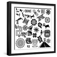 Ancient American Design Elements-Sateda-Framed Art Print