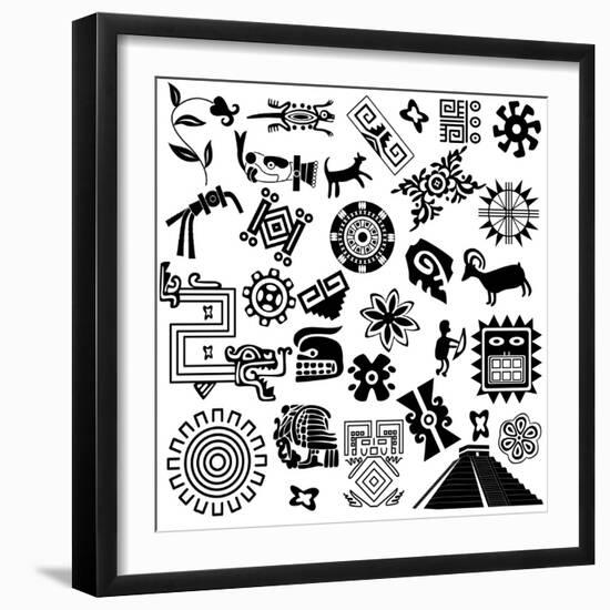 Ancient American Design Elements-Sateda-Framed Art Print