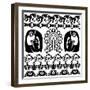 Ancient American Pattern On White-Sateda-Framed Premium Giclee Print