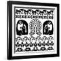 Ancient American Pattern On White-Sateda-Framed Art Print