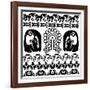 Ancient American Pattern On White-Sateda-Framed Art Print