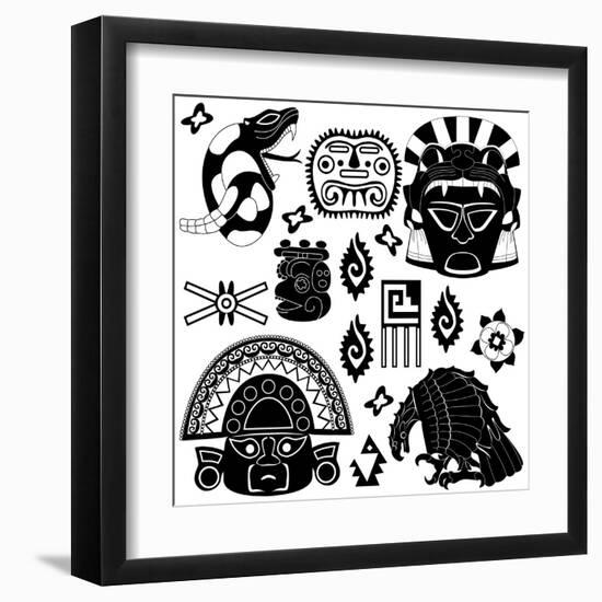 Ancient American Pattern-Sateda-Framed Art Print