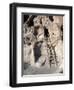 Ancient Anasazi Ruins and Cliff Dwellings in Rock, Bandlelier National Monument, New Mexico, USA-Charles Sleicher-Framed Photographic Print