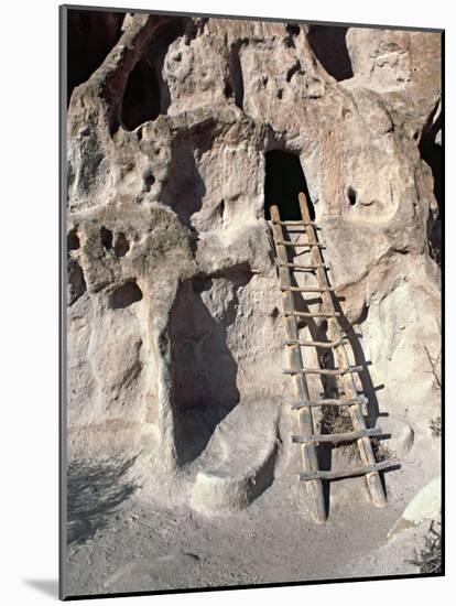Ancient Anasazi Ruins and Cliff Dwellings in Rock, Bandlelier National Monument, New Mexico, USA-Charles Sleicher-Mounted Photographic Print