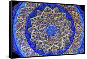 Ancient Arab Islamic Designs Blue Pottery, Madaba, Jordan-William Perry-Framed Stretched Canvas