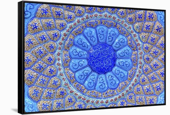 Ancient Arab Islamic Designs. Blue Pottery, Madaba, Jordan-William Perry-Framed Stretched Canvas