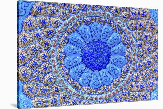 Ancient Arab Islamic Designs. Blue Pottery, Madaba, Jordan-William Perry-Stretched Canvas
