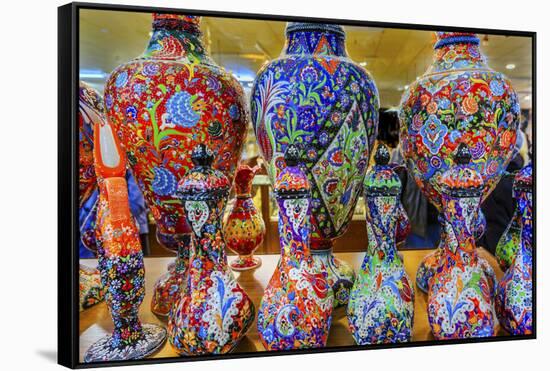 Ancient Arab Islamic Flower Designs on Vases, Madaba, Jordan-William Perry-Framed Stretched Canvas