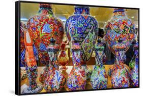 Ancient Arab Islamic Flower Designs on Vases, Madaba, Jordan-William Perry-Framed Stretched Canvas