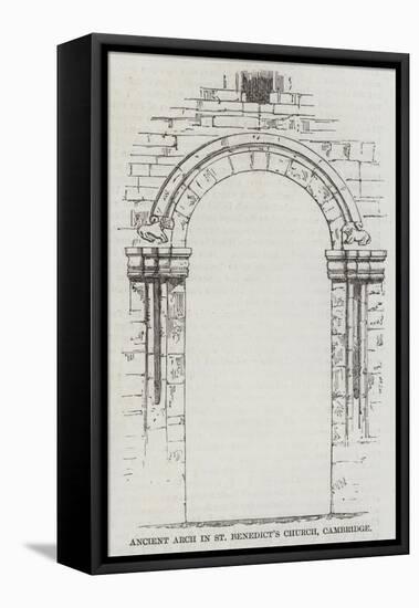 Ancient Arch in St Benedict's Church, Cambridge-null-Framed Stretched Canvas