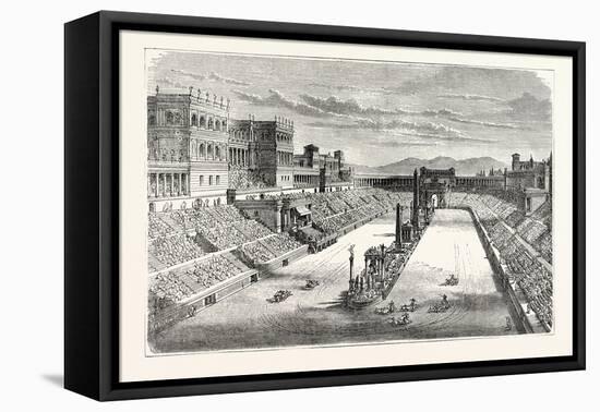 Ancient Arena Restored Showing a Chariot Race-null-Framed Stretched Canvas