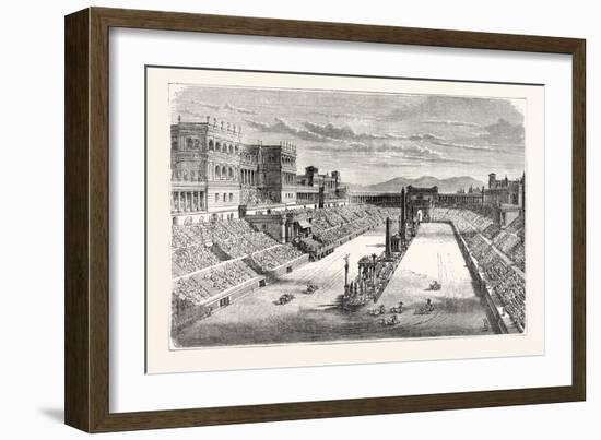 Ancient Arena Restored Showing a Chariot Race-null-Framed Giclee Print