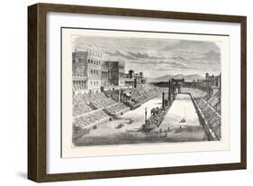Ancient Arena Restored Showing a Chariot Race-null-Framed Giclee Print