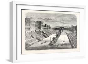 Ancient Arena Restored Showing a Chariot Race-null-Framed Giclee Print