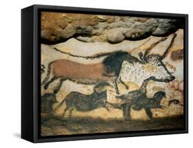 Ancient Artwork on the Walls of the Cave at Lascaux-null-Framed Stretched Canvas