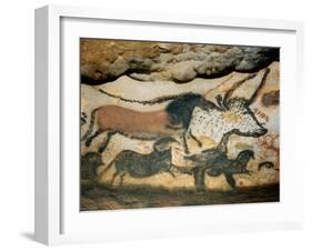 Ancient Artwork on the Walls of the Cave at Lascaux-null-Framed Photographic Print