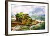 Ancient Balinese Temple - Picture In Painting Style-Maugli-l-Framed Art Print