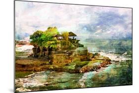 Ancient Balinese Temple - Picture In Painting Style-Maugli-l-Mounted Art Print