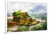 Ancient Balinese Temple - Picture In Painting Style-Maugli-l-Framed Art Print