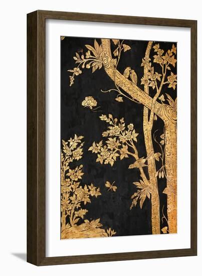 Ancient Bird and Tree Painting in Thai Style-GOLFX-Framed Art Print