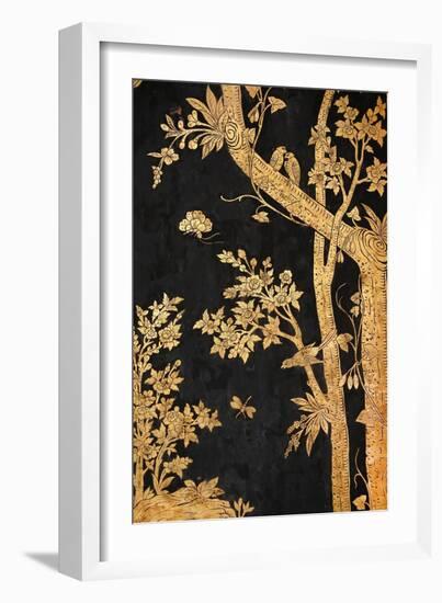 Ancient Bird and Tree Painting in Thai Style-GOLFX-Framed Art Print