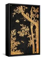 Ancient Bird and Tree Painting in Thai Style-GOLFX-Framed Stretched Canvas