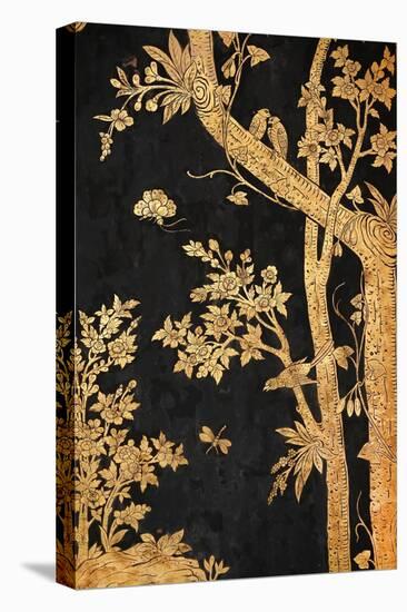 Ancient Bird and Tree Painting in Thai Style-GOLFX-Stretched Canvas