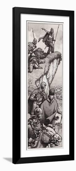 Ancient Britons Spotting the Invading Forces of Julius Caesar in 55BC-null-Framed Premium Giclee Print