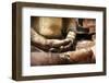 Ancient Buddha Statue close up in Sri Lanka Temple-Maugli-l-Framed Photographic Print