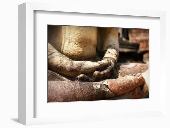 Ancient Buddha Statue close up in Sri Lanka Temple-Maugli-l-Framed Photographic Print