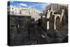 Ancient builldings and Roman ruins in the old town, Lecce, Apulia, Italy, Europe-Roberto Moiola-Stretched Canvas