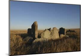 Ancient burial grounds, Daurian Nature Reserve, Zabaykalsky Krai, Siberia, Russia-Igor Shpilenok-Mounted Photographic Print