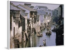 Ancient Canal in the City, Part of the Great Canal, the Longest in China, Soochow (Suzhou), China-Ursula Gahwiler-Framed Photographic Print