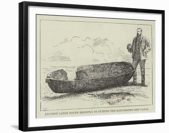 Ancient Canoe Found Recently in Cutting the Manchester Ship Canal-null-Framed Giclee Print