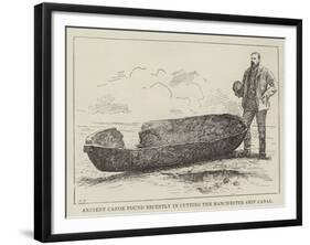 Ancient Canoe Found Recently in Cutting the Manchester Ship Canal-null-Framed Giclee Print