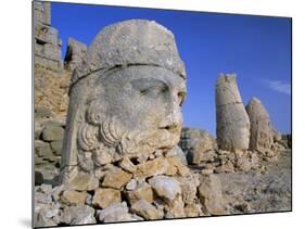 Ancient Carved Heads of Gods on Summit of Mount Nemrut, Nemrut Dagi (Nemrut Dag), Anatolia, Turkey-Lee Frost-Mounted Photographic Print