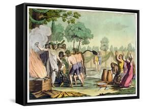 Ancient Celts or Gauls Sacrificing a Cow, circa 1800-18-Vittorio Raineri-Framed Stretched Canvas