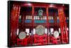 Ancient Chinese Drums Drum Tower, Beijing, China-William Perry-Framed Stretched Canvas