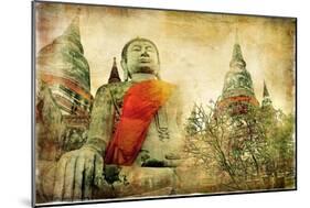 Ancient Cities of Mysterious Thailand - Artwork in Painting Style-Maugli-l-Mounted Art Print