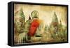 Ancient Cities of Mysterious Thailand - Artwork in Painting Style-Maugli-l-Framed Stretched Canvas
