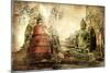 Ancient Cities Of Thailand - Artwork In Painting Style-Maugli-l-Mounted Art Print