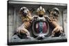 Ancient Coat of Arms with Lions Rampant, Amsterdam, Netherlands-null-Stretched Canvas