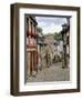 Ancient Cobbled Street and Houses, Rue Du Petit Fort, Dinan, Cotes-D'Armor, Brittany-Peter Richardson-Framed Premium Photographic Print