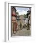 Ancient Cobbled Street and Houses, Rue Du Petit Fort, Dinan, Cotes-D'Armor, Brittany-Peter Richardson-Framed Premium Photographic Print