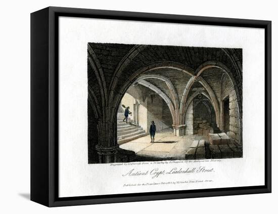 Ancient Crypt, Leadenhall Street, City of London, 1816-JC Varrall-Framed Stretched Canvas