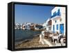 Ancient District of Alefkandra (Little Venice), Mykonos, Cyclades, Greek Islands, Greece, Europe-null-Framed Stretched Canvas