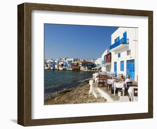 Ancient District of Alefkandra (Little Venice), Mykonos, Cyclades, Greek Islands, Greece, Europe-null-Framed Photographic Print