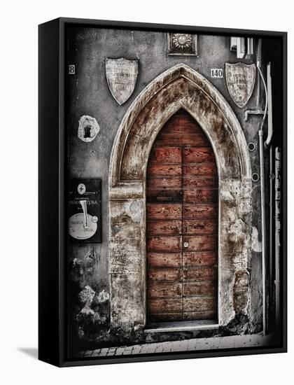 Ancient Door in L'Aquila-Andrea Costantini-Framed Stretched Canvas