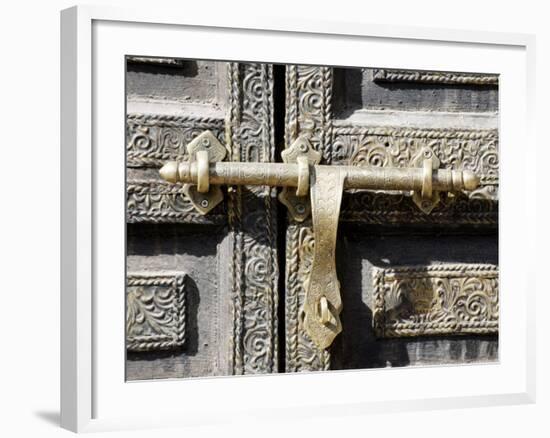 Ancient Door in the Souks, Marrakesh, Morocco, North Africa, Africa-Thouvenin Guy-Framed Photographic Print