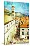 Ancient Dubrovnik - Artistic Picture In Painting Style-Maugli-l-Stretched Canvas